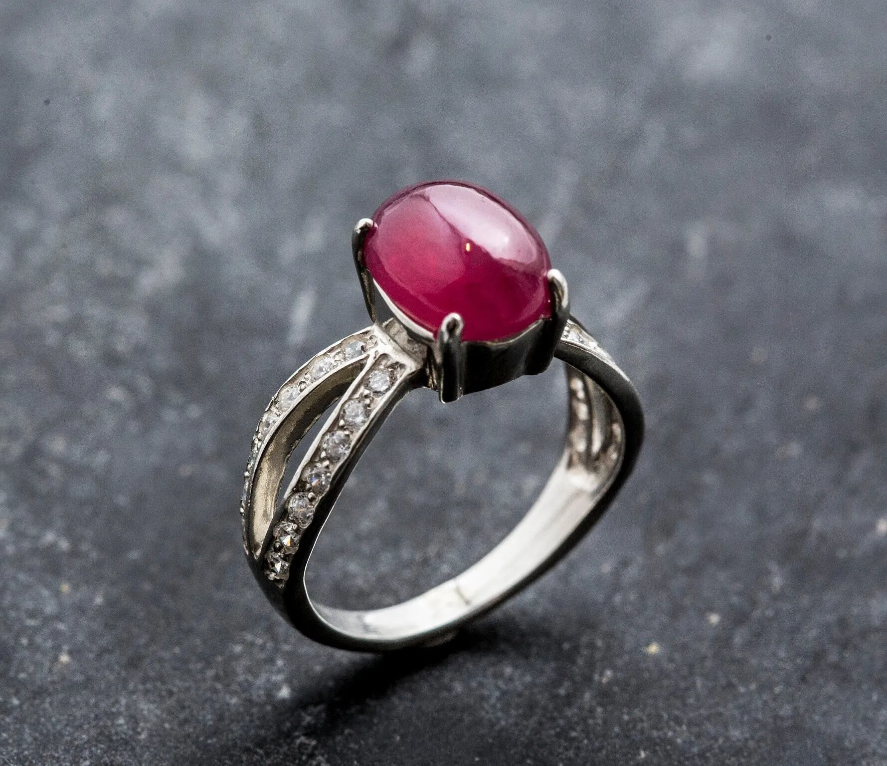 Vintage Ruby Ring - Red Promise Ring - July Birthstone Ring