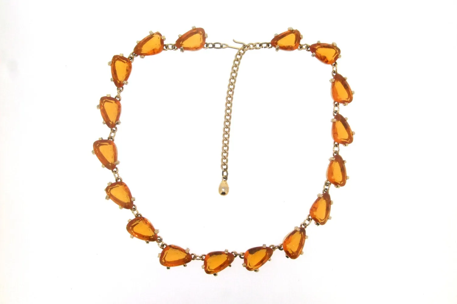 Vintage Yellow Necklace Amber Crystal by Sphinx