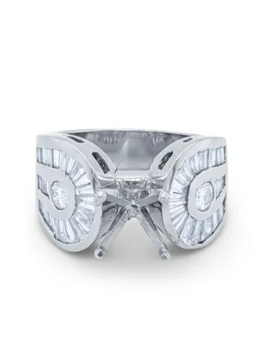 White Gold Semi Mount Bridal Engagement Ring Natural Diamond Available Made To Order