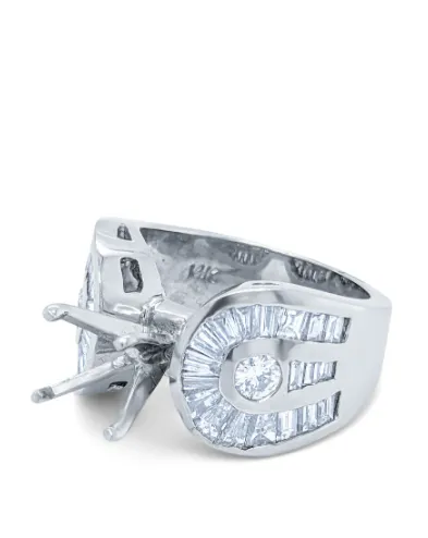 White Gold Semi Mount Bridal Engagement Ring Natural Diamond Available Made To Order
