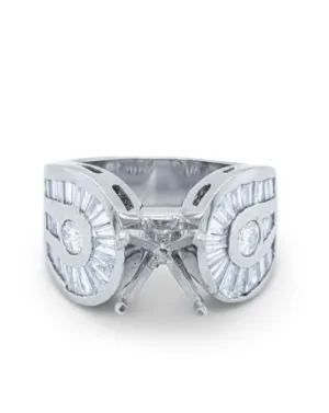 White Gold Semi Mount Bridal Engagement Ring Natural Diamond Available Made To Order